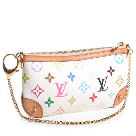 louis vuitton white multicolor pochette|LOUIS VUITTON Multicolor Pochette Milla MM White.